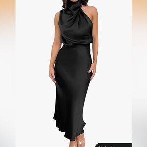 Elegant Black Halter Dress